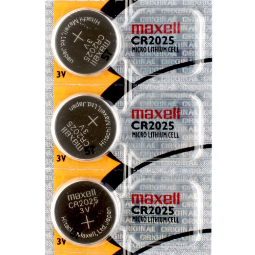 3 x Maxell CR2025 Batteries, Lithium Battery 2025