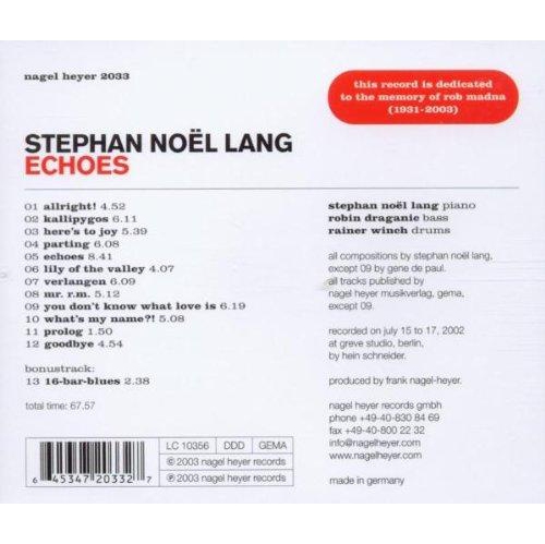 Echos [Audio CD] LANG,STEPHAN NOEL