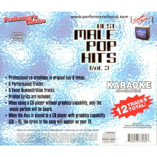 Karaoke: Best Male Pop Hits 3 [Audio CD] Various Artists