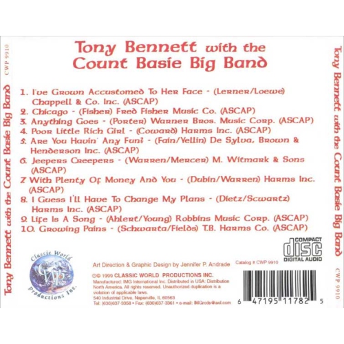 Tony Bennett With Count Basie Big Band [Audio CD] Tony Bennett and Count Basie Big Band