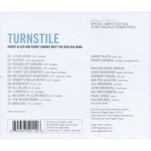 Turnstile [Audio CD] ALLEN,HARRY / SANDKE,RANDY / RIAS BIG BAND