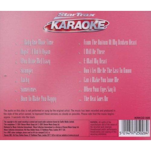 Songs of Britney Spears [Audio CD] Startrax Karaoke