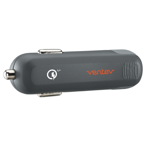 Ventev PD QC4+ Car Charger Single USB-C Port 27W with USB-C to USB-C Cable 3.3 ft Gray Car Chargers 294993