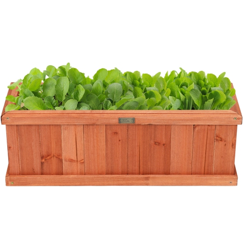 Costway Wooden Flower Planter Box Garden Yard Decorative Window Box Rectangular