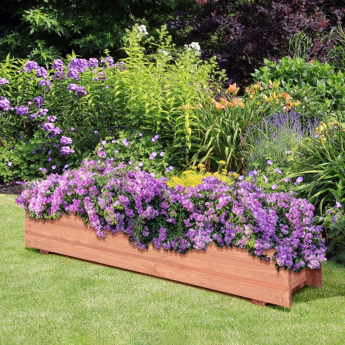 Costway Wooden Flower Planter Box Garden Yard Decorative Window Box Rectangular