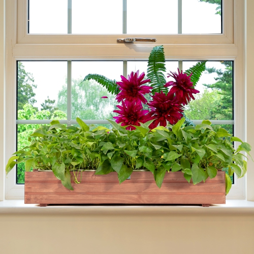 Costway Wooden Flower Planter Box Garden Yard Decorative Window Box Rectangular