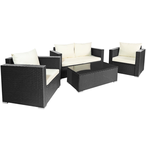 Costway 8PCS Patio Rattan Furniture Set White