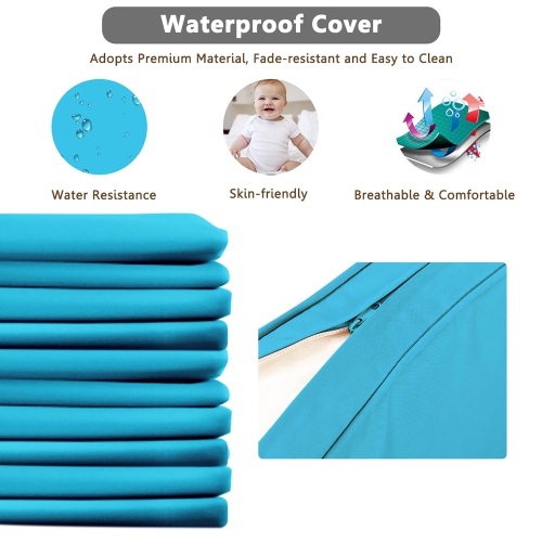 Costway 3PCS Patio Wicker Rattan Sofa Set Outdoor Sectional Conversation Set Turquoise