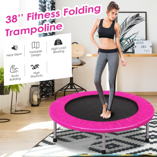 Costway 38'' Rebounder Trampoline Adults and Kids Exercise Workout w/Padding & Springs