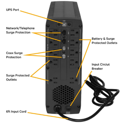 Vertiv Liebert PSA5 1500VA 900W line-Interactive UPS with AVR Technology and Battery Backup, 10 outlets and Three-Year, Full Unit Replacement Warranty