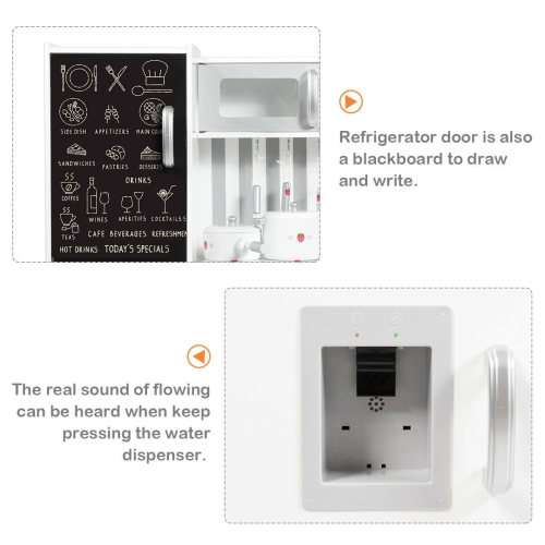 Costway Wood Kitchen Toy Kids Cooking Pretend Play Setw/ Utensils,Sounds & Wordpad White