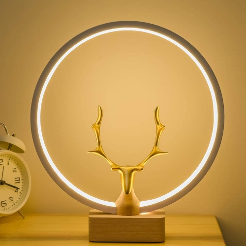 LONRISWAY LED lampe de bureau en bois, veilleuse de chevet ...