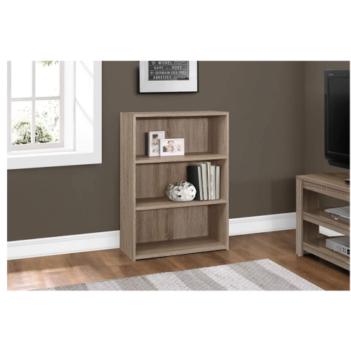 Bookcase 36'' H Dark Taupe with 3 Shelves