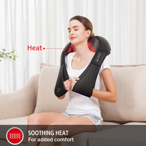 Snailax Cordless Neck Back Massager - Shiatsu Neck and Shoulder Massager with Heat, Portable Massagers for Neck and Back, Lumbar, Foot Electric