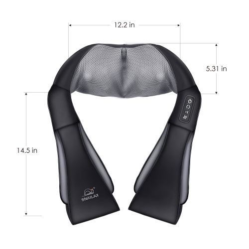 Snailax Cordless Neck Back Massager - Shiatsu Neck and Shoulder Massager with Heat, Portable Massagers for Neck and Back, Lumbar, Foot Electric