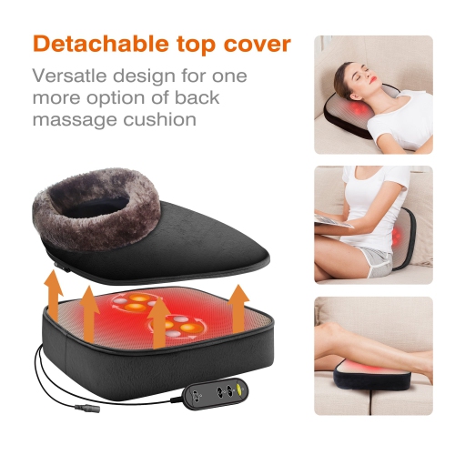 Snailax 2-in-1 Shiatsu Foot and Back Massager with Heat -Kneading Feet Massager Machine with Heating Pad,Back Massage Cushion or Foot
