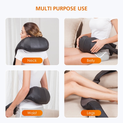 Snailax Shiatsu Neck and Shoulder Massager - Back Massager with Heat, Deep Kneading Electric massage pillow for Neck, Back, Shoulder,Foot Body Pain