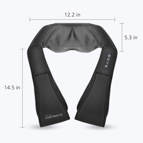 Snailax Shiatsu Neck and Shoulder Massager - Back Massager with Heat, Deep Kneading Electric massage pillow for Neck, Back, Shoulder,Foot Body Pain