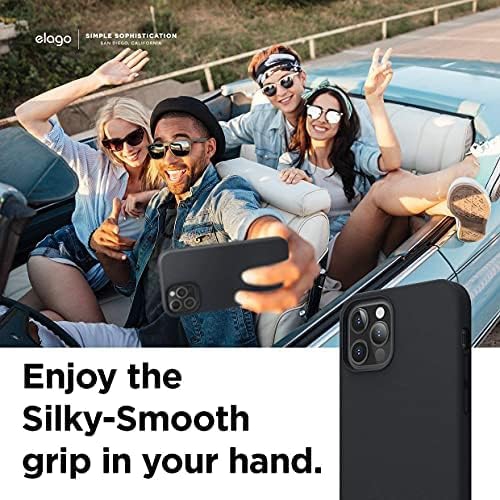 Elago compatible avec l'étui iPhone 12 et compatible avec l'étui iPhone 12 Pro, l'étui en silicone liquide, le couvercle intégral, antichoc, doublure