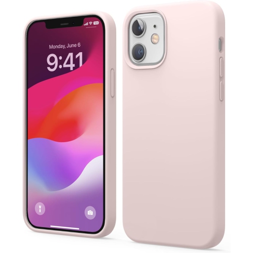 ELAGO  Compatible w Iphone 12 Case And Compatible w Iphone 12 Pro Case, Liquid Silicone, Full Body Cover, Shockproof, Anti-Scratch Soft Microfiber