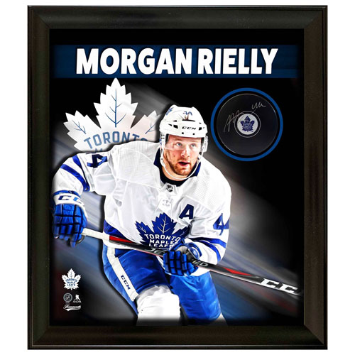 Frameworth PhotoGlass Toronto Maple Leafs: Morgan Rielly Signed Framed Puck