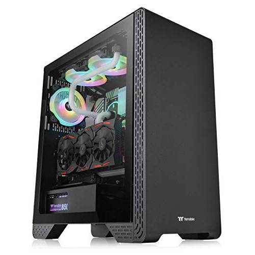 Thermaltake Case CA-1P5-00M1WN-00 S300 tempered glass Black Mid-Tower ATX 120mm fan SPCC Retail