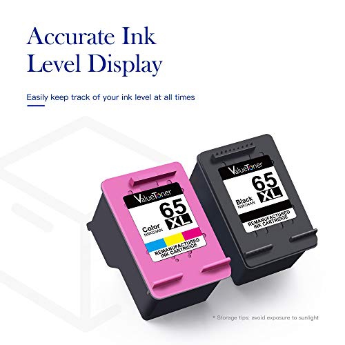 Valuetoner Remanufactured Ink Cartridges Replacement for HP 65XL 65 XL N9K04AN for Envy 5055 5052 5058 DeskJet 3755 2655 37...
