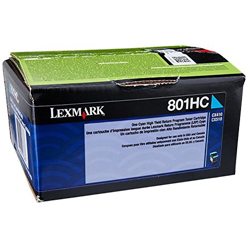 Image 1 of 6.. LEXMARK 80C1HC0 / 801HC CYAN HIGH YIELD RETURN PROGRAM TONER CARTRIDGE