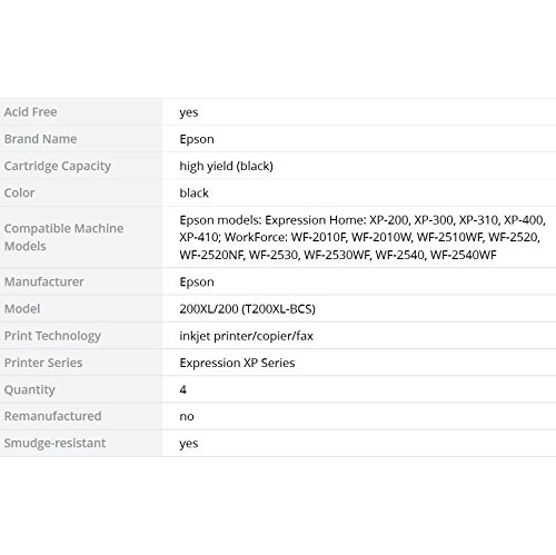 Epson T200XL-BCS DURA Ultra High Capacity Cartridge Ink Black and Colour combo pack
