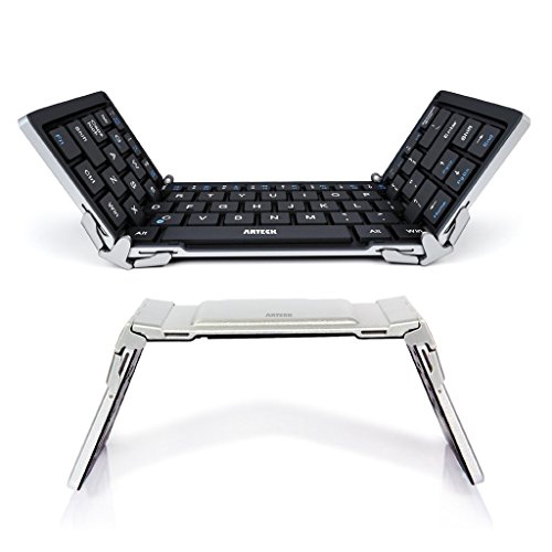 ARTECK  Folding Bluetooth Keyboard, Portable Folding Bluetooth Keyboard Mini Wireless Keyboard for Ios Ipad Air, Ipad Mini,