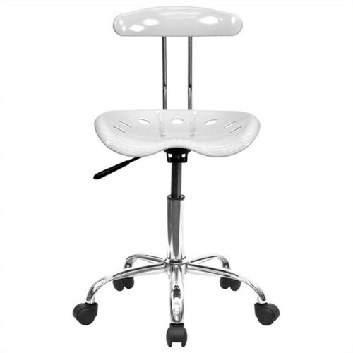 SCRANTON & CO  Computer Task Office Chair In White And Chrome