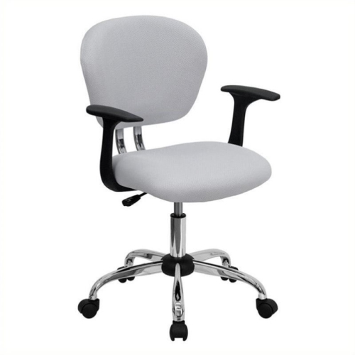 SCRANTON & CO  Mid-Back Mesh Task Office Chair With Arms In White