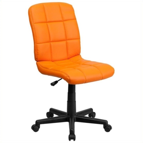 KINGFISHER LANE  Faux Leather Mid-Back Office Chair In Orange