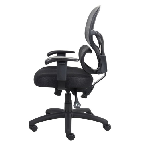 Scranton & Co Transitional Fabric Multi-Function Headrest Task Chair in Black