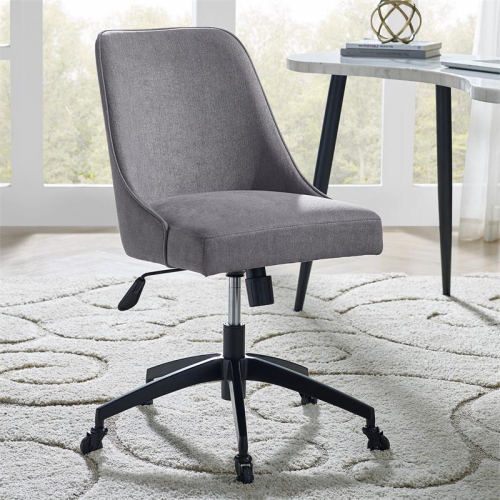 STEVE SILVER COMPANY Steve Silver Kinsley Swivel Gray Upholstered Desk Chair