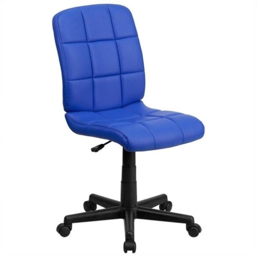 SCRANTON & CO  Faux Leather Mid-Back Office Chair In Blue