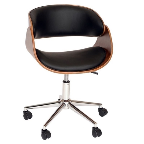ALLORA  Faux Leather Swivel Office Chair In In Black