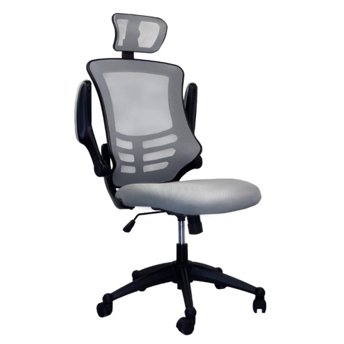 SCRANTON & CO  Executive High Back Office Chair With Headrest In Silver In Grey