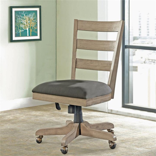 Riverside Furniture Perspectives Upholstered Wood Desk Chair in Natural Acacia