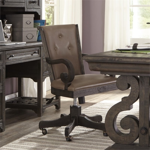 Beaumont Lane Upholstered Desk Chair in Weathered Peppercorn