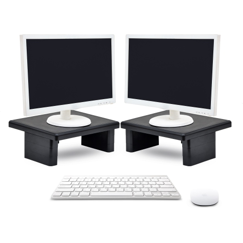 DAC Stax MP-107 Ergonomic Height-Adjustable Monitor Riser/Laptop Stand, Black, 2 Pack