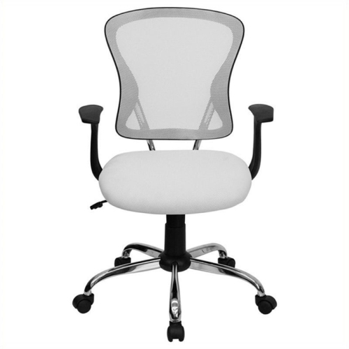 SCRANTON & CO  Mid-Back Mesh Office Chair In In White