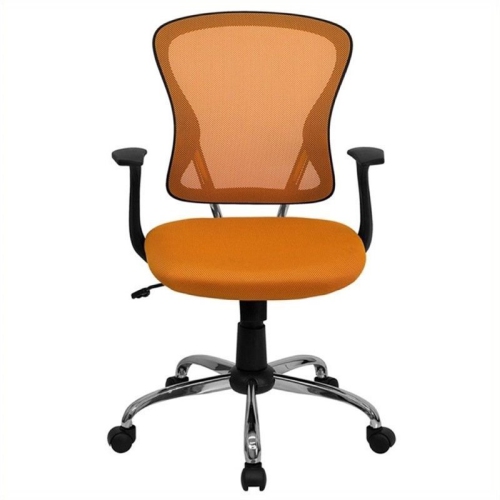 SCRANTON & CO  Mid-Back Mesh Office Chair In Orange