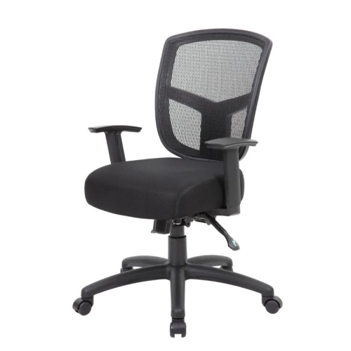 Scranton & Co Transitional Fabric Upholstered Task Chair in Gray/Black
