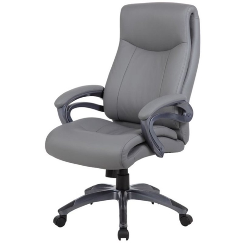 PEMBERLY ROW  Fabric Upholstered Swivel Executive Chair In Gray