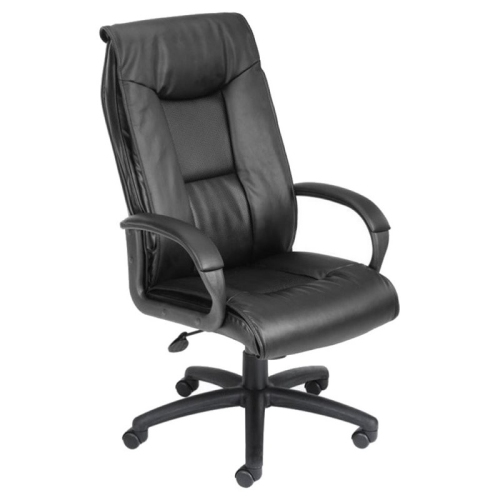 BOSS OFFICE PRODUCTS  Leatherplus Spring Tilt Office Chair In In Black