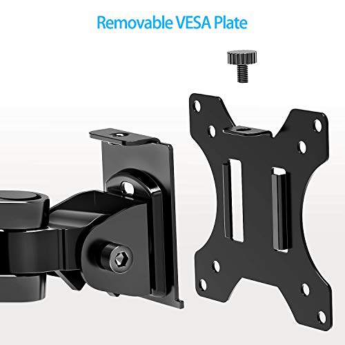 MOUNT PRO Single Monitor Desk Mount - Articulating Gas Spring Monitor Arm, Removable VESA Mount Desk Stand with Clamp and G...