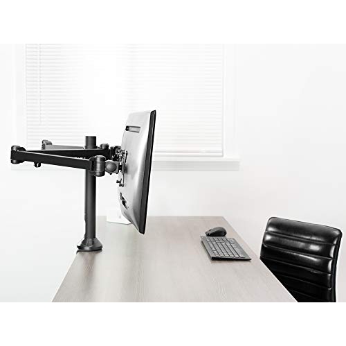 VIVO Black Triple LED LCD Computer Monitor Desk Mount VESA Stand, Heavy Duty Fully Adjustable Tilt, Swivel, and Rotation, f...