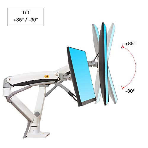 NB North Bayou Dual Monitor Desk Mount Stand Full Motion Swivel Computer Monitor Arm Fits 2 Screens up to 32'' with Load Ca...