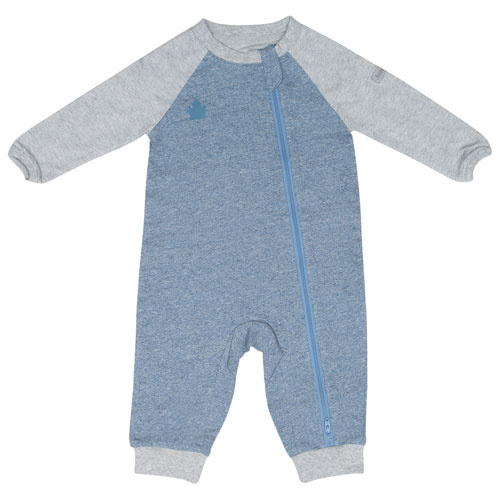 Pyjama en coton Raglan de Juddlies - 0 à 3 mois - Bleu denim